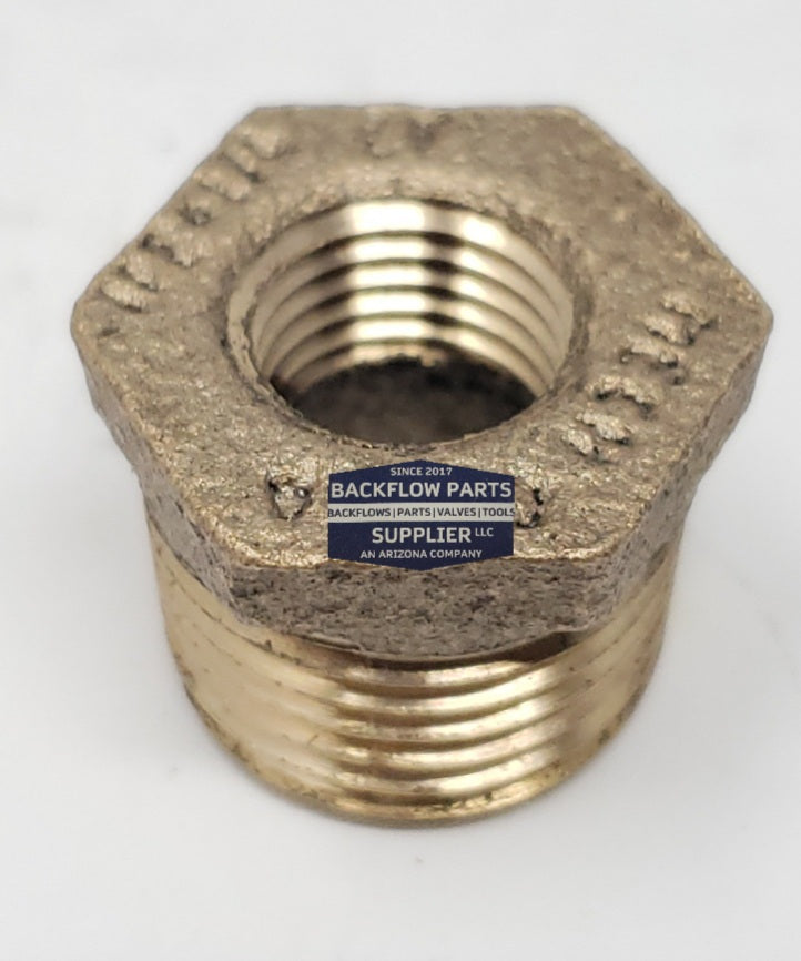 NLBUS0502 .5" x .25" Brass"No Lead" Hex Bus Bushing