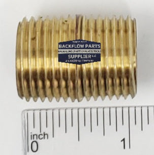 BRN050 .5" x CL (1.125) Brass Nipple